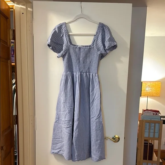 Madewell | Dresses | Madewell Blue Striped Maxi Dress | Poshmark